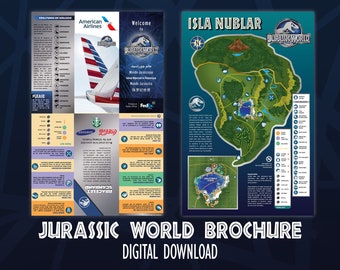 Jurassic World Isla Nublar Map Brochure Prop Replica (Digital Download)