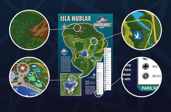 Jurassic World Isla Nublar Map Brochure Prop Replica (digital
