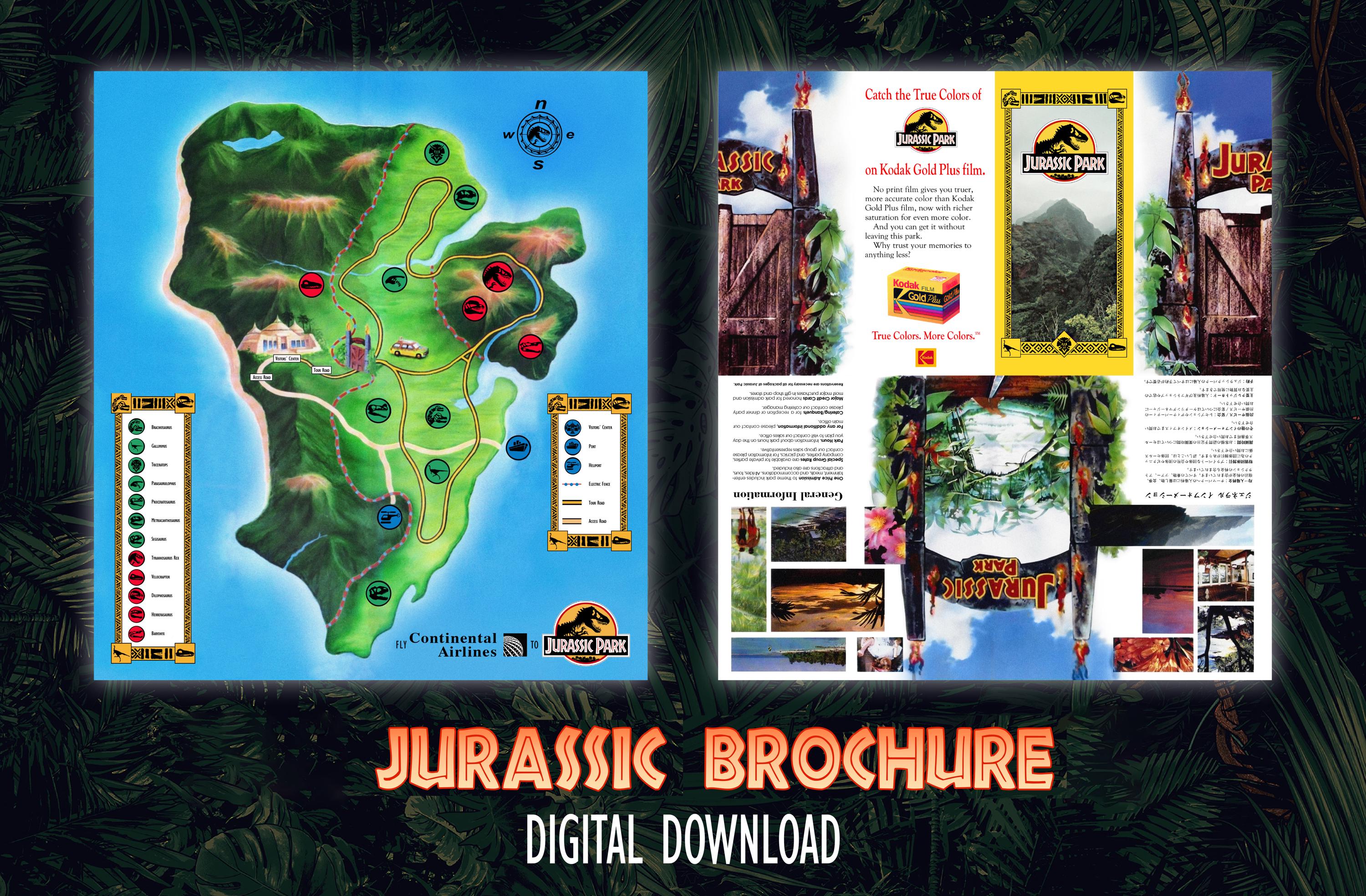 Jurassic Map Brochure: Prop Replica (digital Download) - Etsy