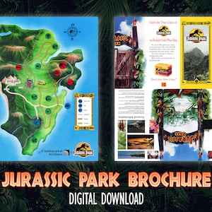Jurassic Park Prop Replica, Jurassic Park Map Brochure, Jurassic Park Poster, Isla Nublar Map, Jurassic Park Map, Jurassic park Print