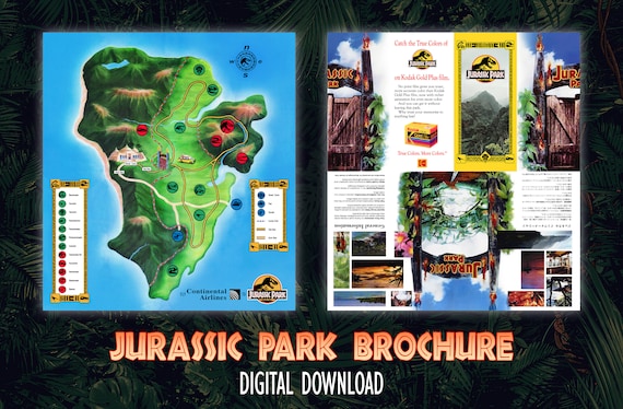 ジュラシック・パークの地図パンフレット：イスラ・ヌブラル島の小道具