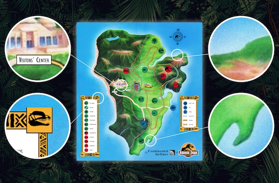 Jurassic Park Map Brochure: Isla Nublar Prop Replica (digital