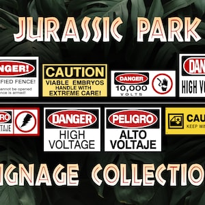 Jurassic Park Prop Replica Signage, Jurassic Park Danger Sign, Jurassic Park Sign, Caution Sign Replica