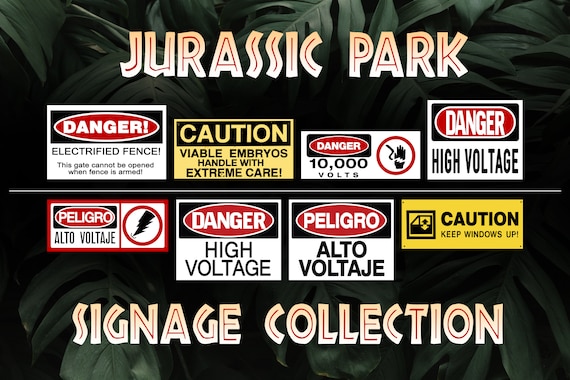 ジュラシック・パークの看板：スクリーンに忠実な小道具のレプリカ