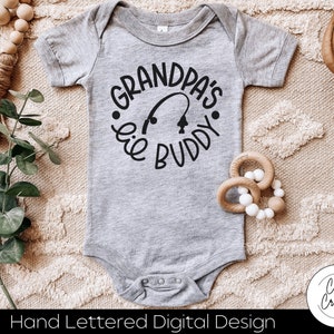 Grandpa's Lil Fishing Buddy SVG INSTANT DOWNLOAD dxf, svg, eps, png, jpg, pdf voor gebruik met programma's zoals Silhouette Studio/Cricut Design