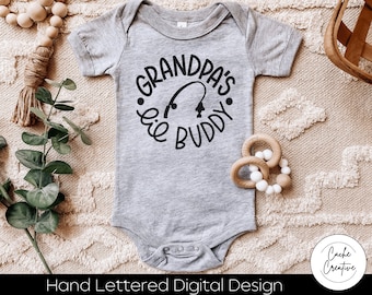 Grandpa's Lil Fishing Buddy SVG: Father's Day Onesie Design (Digital Download)