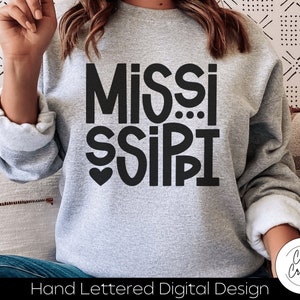 Svg Mississippi, État MS svg TÉLÉCHARGEMENT IMMÉDIAT dxf, svg, eps, png, jpg, pdf à utiliser avec des programmes comme Silhouette Studio ou Cricut Design