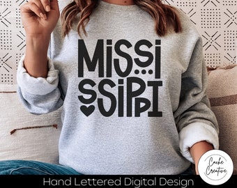 Mississippi State SVG: Magnolia Hand Lettered Design (Digital Download)