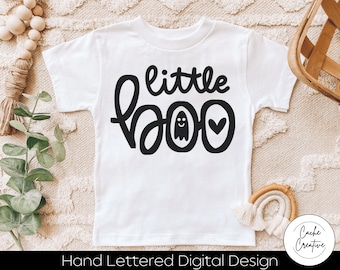 Little Boo Halloween Ghost SVG: Hand Lettered Design (Digital Download)