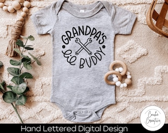 Grandpa's Lil Handyman Buddy SVG: Father's Day Onesie Design (Digital Download)