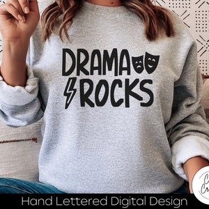 Drama Rocks SVG descarga INSTANTÁNEA dxf, svg, eps, png, jpg, pdf para usar con programas como Silhouette Studio o Cricut Design