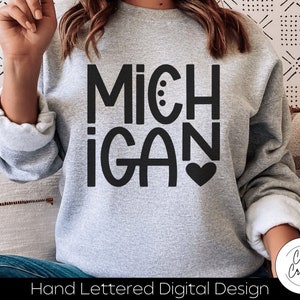Michigan, MI, Great Lakes State svg INSTANT DOWNLOAD dxf, svg, eps, png, jpg, pdf voor gebruik met programma's zoals Silhouette Studio of Cricut