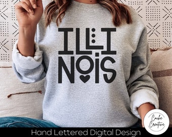 Illinois SVG: IL State Pride, Cricut Silhouette (Digital Download)