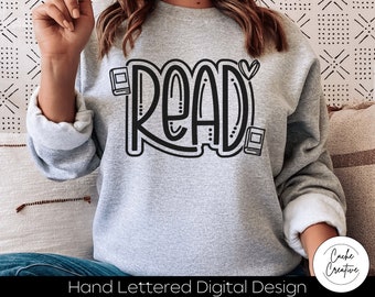 Read SVG: Teacher Student Reading Design (Digital Download)