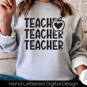 Teacher Heart Apple SVG: Teacher Shirt Design (Digital Download)