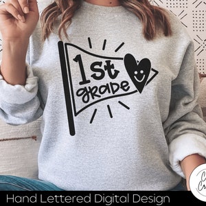 1st Grade SVG: Hand Lettered Design (Digital Download)
