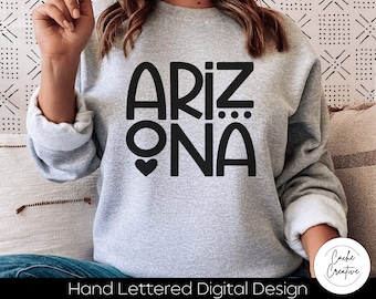 Arizona SVG: AZ State Hand Lettered Design (Digital Download)
