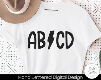 ABCD Rock SVG: Hand Lettered Cut File (Digital Download)
