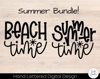 Summer & Beach Time SVGs INSTANT DOWNLOAD dxf, svg, eps, png, jpg, pdf for use with programs like Silhouette Studio or Cricut Design Space