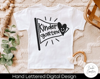 Kindergarten Flag SVG: Hand Lettered Design (Digital Download)
