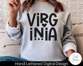 Virginia State SVG: Old Dominion Hand Lettered Design (Digital Download)