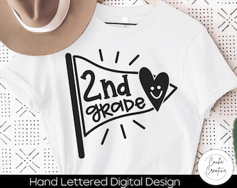 2nd Grade SVG: Hand Lettered Design (Digital Download)