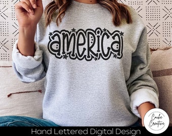 America SVG: USA 4th of July Design (Digital Download)