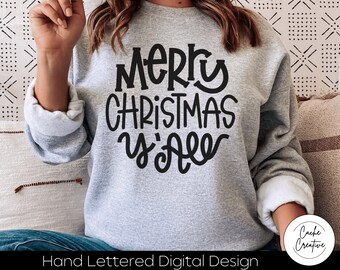 メリークリスマス！SVG：手書きのクリスマスデザイン（デジタルダウンロード）