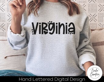Virginia State SVG: Old Dominion Hand Lettered Design (Digital Download)