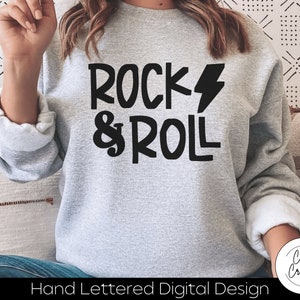 Rock & Roll SVG INSTANT DOWNLOAD dxf, svg, eps, png, jpg, pdf für die Verwendung mit Programmen wie Silhouette Studio oder Cricut Design