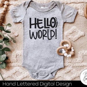 Hello World SVG TÉLÉCHARGEMENT instantané dxf, svg, eps, png, jpg, pdf à utiliser avec des programmes comme Silhouette Studio et Cricut Design Space