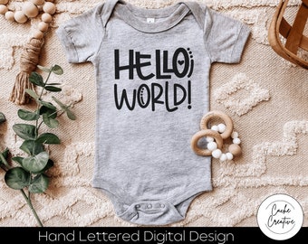Hello World SVG: 出産のお知らせカットファイル（デジタルダウンロード）