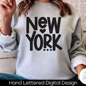 Svg New York, New York, New York Svg TÉLÉCHARGEMENT INSTANTANÉ dxf, svg, eps, png, jpg, pdf à utiliser avec des programmes comme Silhouette Studio ou Cricut
