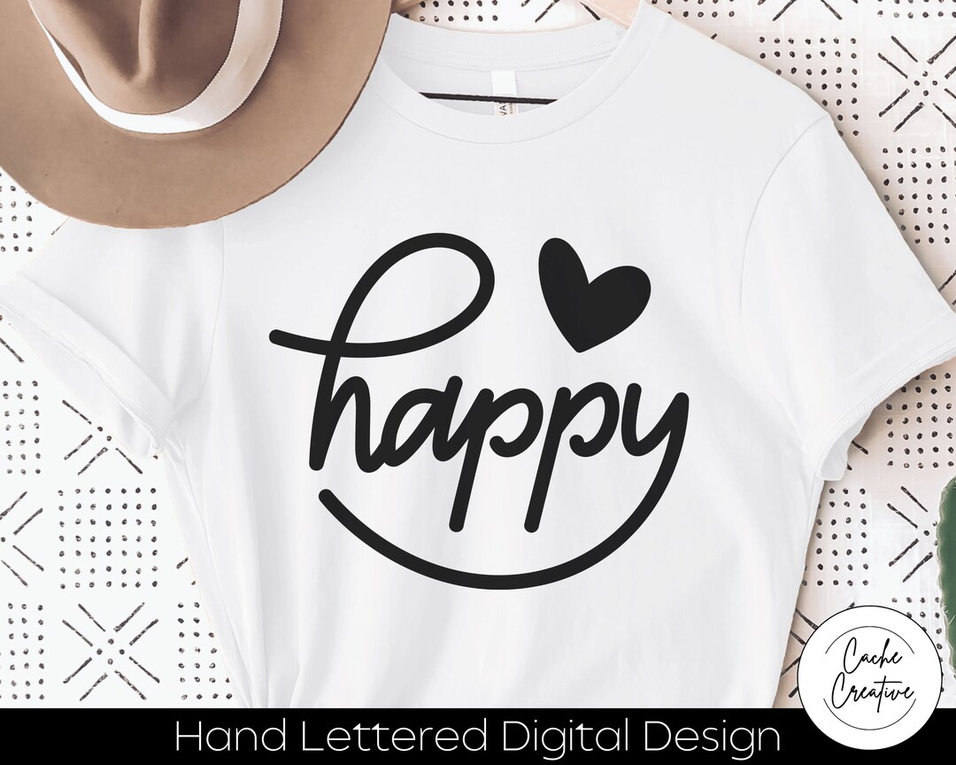 Happy Smiley Face SVG: Instant Download, Commercial Use - Etsy