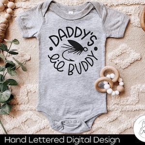 Daddy's Lil Fly Fishing Buddy SVG INSTANT DOWNLOAD dxf, svg, eps, png, jpg, pdf voor gebruik met programma's zoals Silhouette Studio/Cricut Design