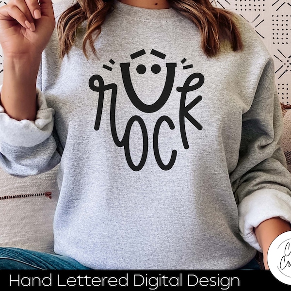 You Rock SVG INSTANT DOWNLOAD dxf, svg, eps, png, jpg, pdf for use with programs like Silhouette Studio or Cricut Design Space