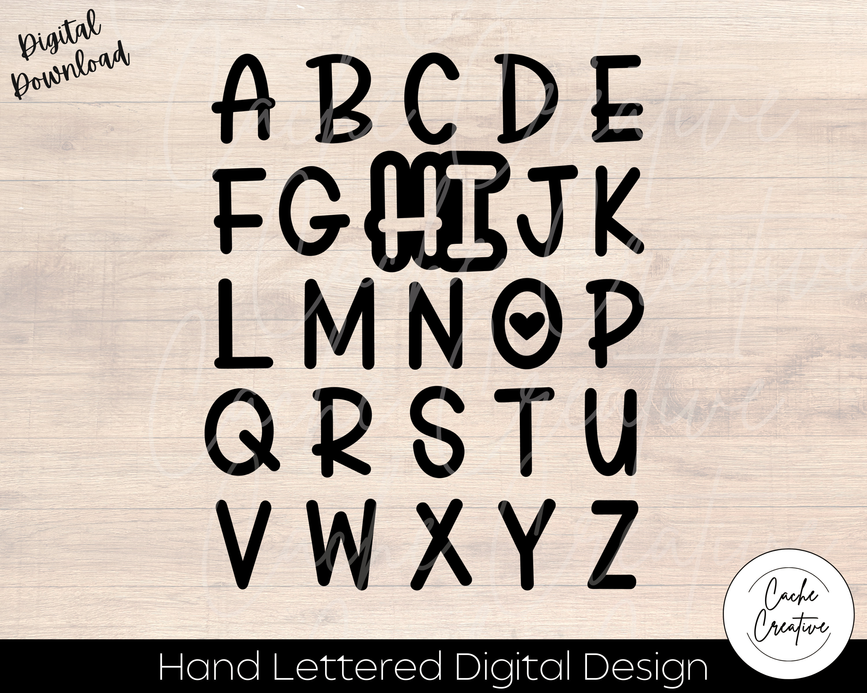 Alphabet ABC Hi SVG: Hand Lettered Font (digital Download) - Etsy