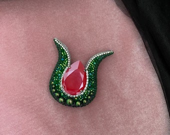 Beaded Tulip Brooch: Embroidered Ottoman Style Pin - Etsy