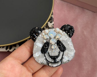 Panda Jewelry, Panda Brooch, Panda Bear Jewel, Sweet Bear Pin , Handmade Teddy , Panda Face Jewellry , Gift For Mom , Custom made brooch