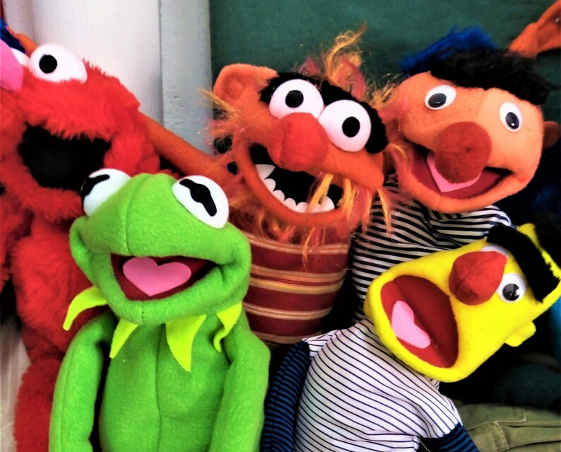 ANIMAL MUPPET Hand Crafted PUPPET Toy Sesame Street Elmo Ernie Bert