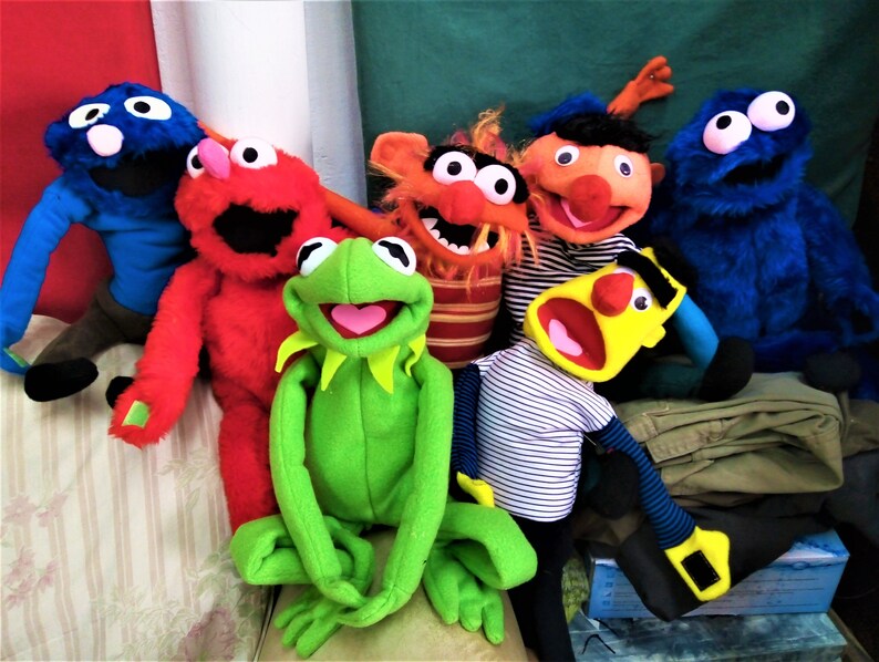 ANIMAL MUPPET Hand Crafted PUPPET Toy Sesame Street Elmo Ernie Bert
