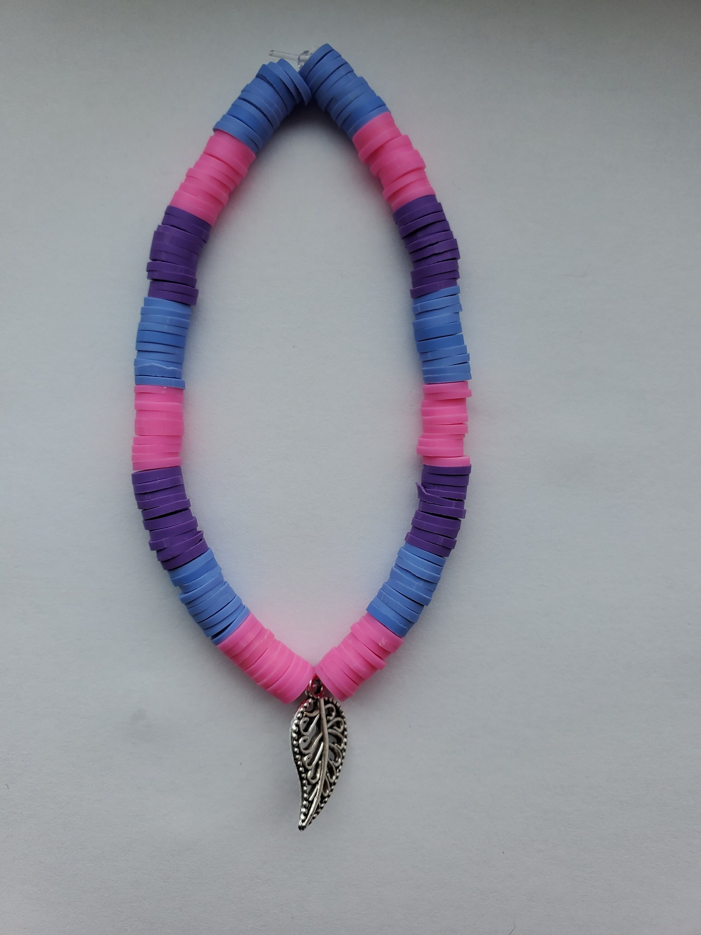 clay bead bracelet blue and purple｜TikTok Search