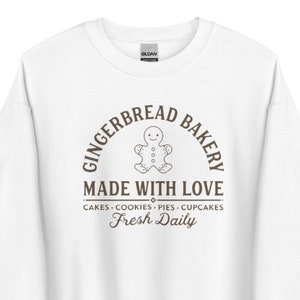 Gingerbread Bakery Sweatshirt Cute Christmas Sweater Women&#39;s X-Mas Sweater Christmas Cookies Vintage X-Mas Sweatshirt Unisex Holiday Hoodie