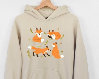 Süßer Fuchs Hoodie Fuchs Natur Pullover Cottagecore Hoodie Waldtier Top Cottagecore Ästhetik Fuchs Geschenk Natur Inspiriert Sweatshirt Cozy Style