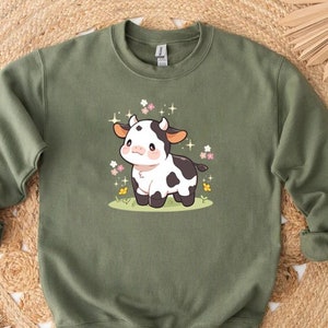 Kawaii Cow Sweatshirt Kawaii Clothes Kawaii Clothing Kawaii Sweater Aesthetic Clothes Anime Clothes Yume Kawaii Cottagecore Kawaii Sweater