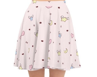 Kawaii Skater Skirt Pastel Pink Skirt Lolita Clothing Kawaii Aesthetic Pastel Goth Sweet Kawaii Fashion Harajuku Dress Lolita Dress JFashion