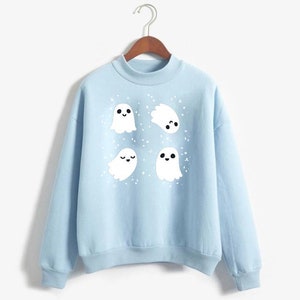 Kawaii Ghost Sweatshirt Cute Ghosts Sweater Kawaii Halloween Hoodie Yami Kawaii Top Yume Kawaii Clothes Creepy Cute Clothing Harajuku Hoodie