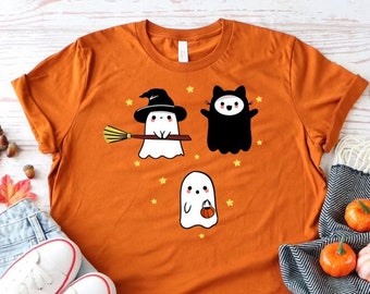 Süßer Geist-T-Shirt Kawaii Geist-Shirt Gruselige süße Kleidung Pastell Goth Top Süßes gruseligs T-Shirt Kawaii Halloween Süßer Geist Yami Kawaii Mode