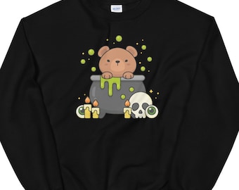 Moletom Kawaii Halloween Suéter Fofo Assustador Moletom Gótico Pastel Harajuku Estético Yami Kawaii Pulôver Roupas Fofas Assustadoras Fada Kei Top