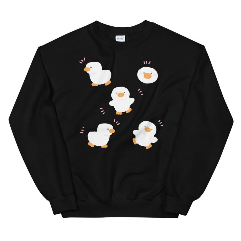 Kawaii Duck Sweatshirt Cute Duck Sweater Pastel Goth Hoodie Harajuku Longsleeve JFashion Clothing Fairy Kei Clothes Yume Kawaii Pullover Top
